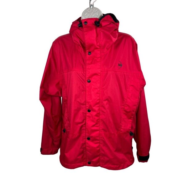 Moonstone Goretex Jacket Rain Coat Small Red Hood Nylon Shell Ripstop Gorpcore - Picture 1 of 16